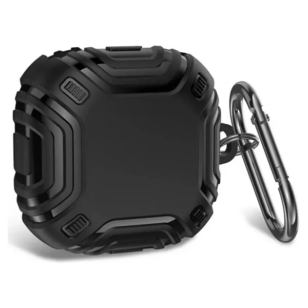 Samsung Galaxy Buds Core Uyumlu Darbe Emici Sert Silikon+ Askılık - Siyah - Görsel 6