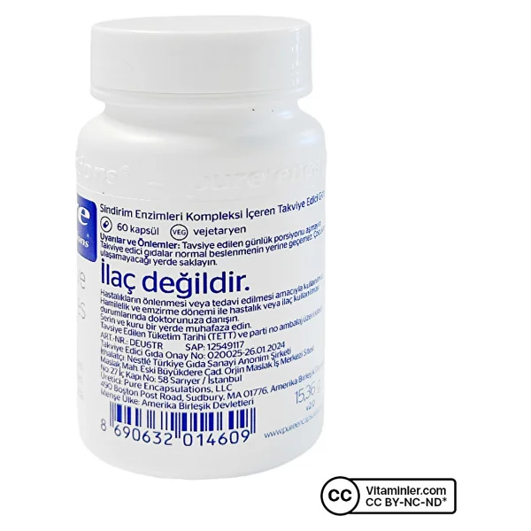 Pure Encapsulations Digestive Enzymes Ultra 60 Kapsül - Görsel 3