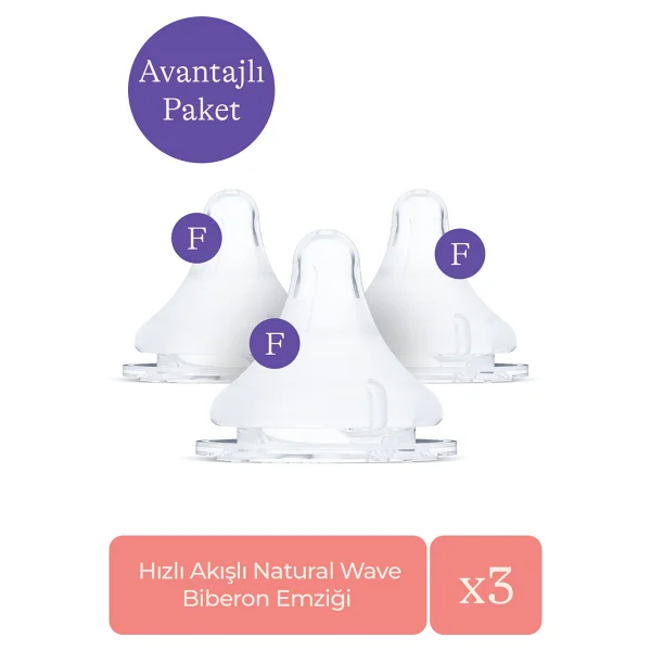 Lansinoh Natural Wave Biberon Emziği Hızlı Akışlı (6 Ay+) 3'lü Avantaj Paketi (6 Adet Biberon Emziği) - Görsel 9