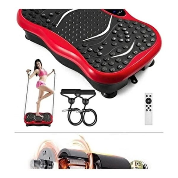 Kumandalı Vibrofitto Titreşimli Egzersiz Fitness Kondisyon Masaj Spor Aleti 50 cm - Kırmızı - Görsel 5