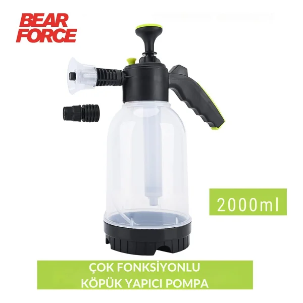 ROBEVE Bear Force Köpük Yapıcı Pompa 2 Litre Köpük Pompası Basınçlı El Pompası Araç Yıkama Şeffaf - Görsel 8