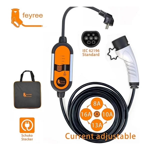 Feyree 10 Metre Ev Prizi 3.5 Kw Elektrikli Araç Taşınabilir Şarj Cihazı Tip-2 Mod 2 - Görsel 3