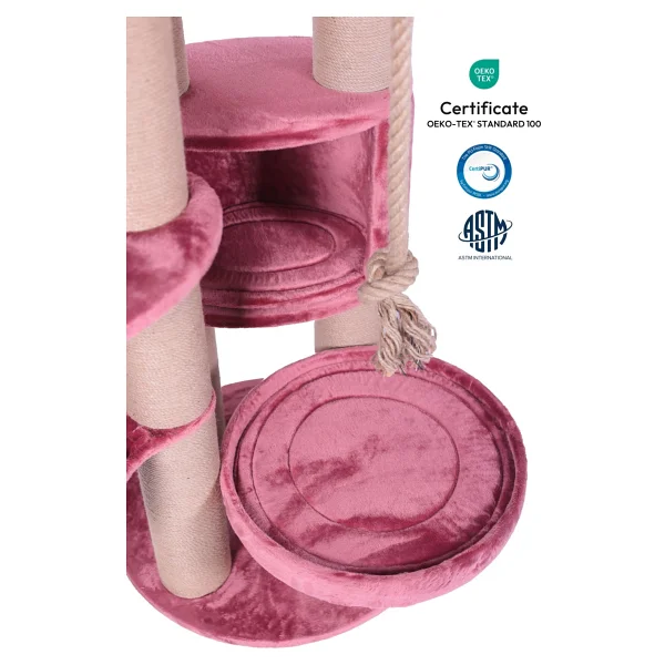 Pet Dreams Paris Lüks Pembe Kedi Tırmalama ve Dinlenme Ağacı - Görsel 3