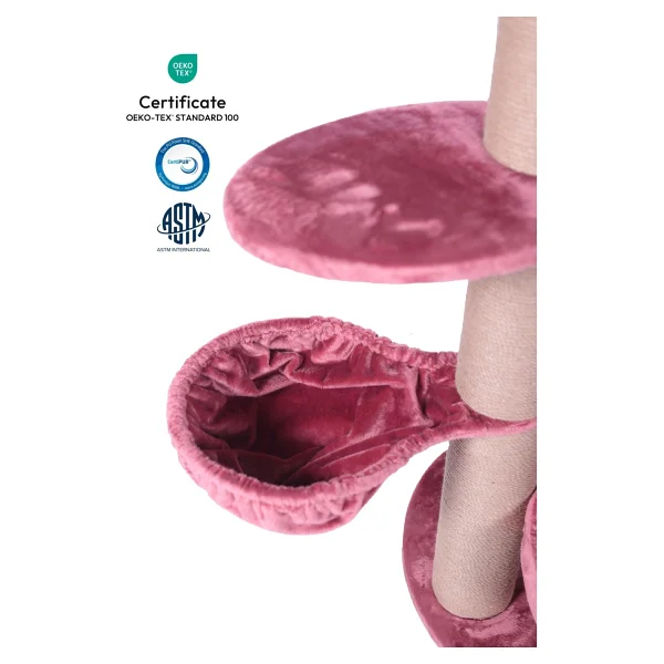 Pet Dreams Paris Lüks Pembe Kedi Tırmalama ve Dinlenme Ağacı - Görsel 4