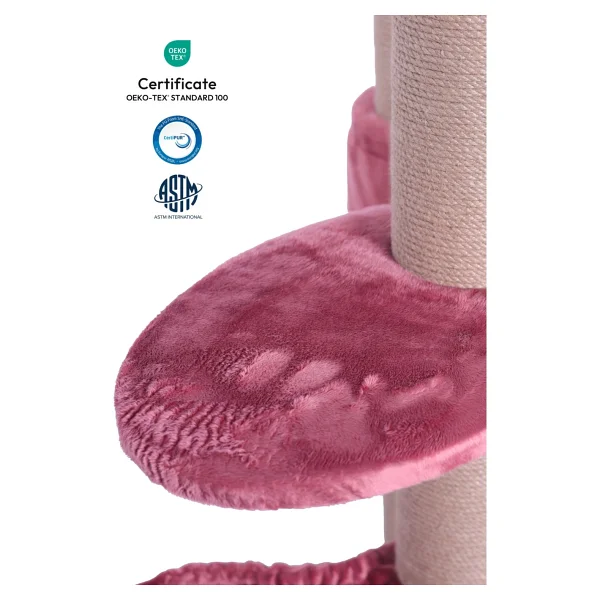 Pet Dreams Paris Lüks Pembe Kedi Tırmalama ve Dinlenme Ağacı - Görsel 5