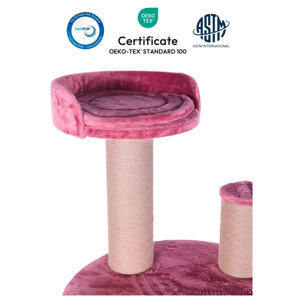 Pet Dreams Paris Lüks Pembe Kedi Tırmalama ve Dinlenme Ağacı - Görsel 6