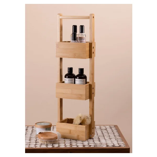 The Mia Bambu 65x20x13 cm 3 Katlı Raf - Görsel 3