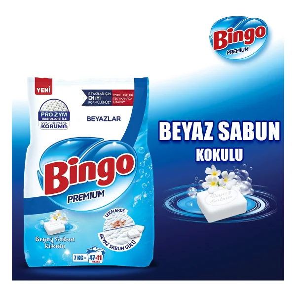 Bingo Matik Premium Beyazlar için 7 kg Toz Deterjan - Görsel 10