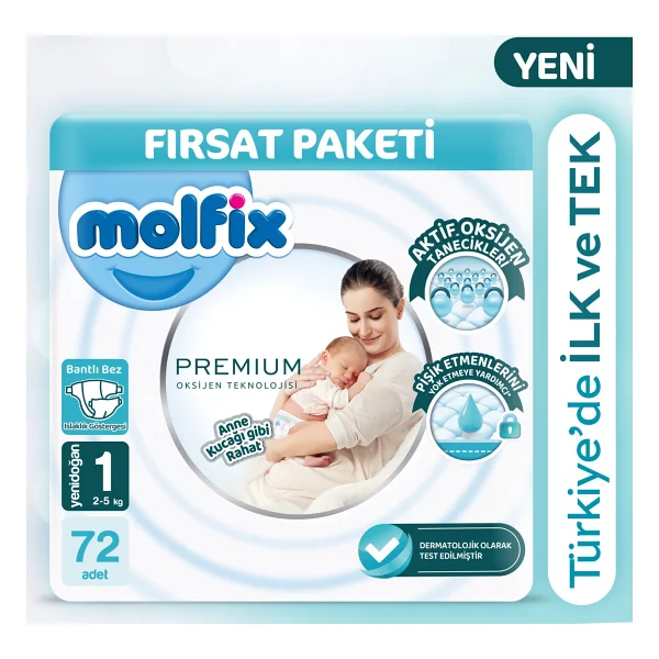 Molfix Premium 1 Numara Yenidoğan 72'li Bebek Bezi - Görsel 6