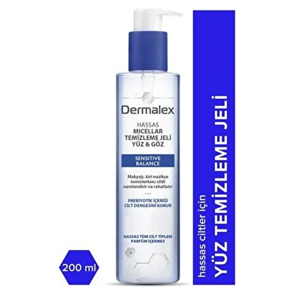 Dermalex Sensitive Balance Micellar 200 ml Yüz Temizleme Jeli - Görsel 7