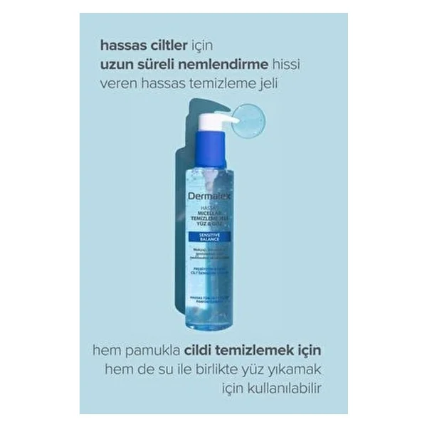Dermalex Sensitive Balance Micellar 200 ml Yüz Temizleme Jeli - Görsel 9