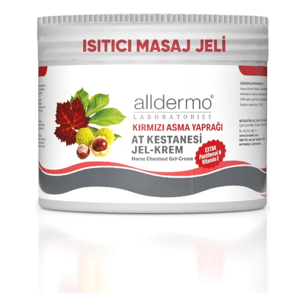 Alldermo Kırmızı Asma Yaprağı At Kestanesi 500 ml Jel Masaj Kremi - Görsel 5
