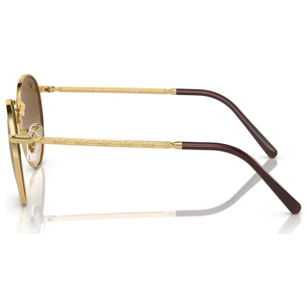 Ray-Ban New Round 3637 001/51 Gold-Light Brown Güneş Gözlüğü - Görsel 3