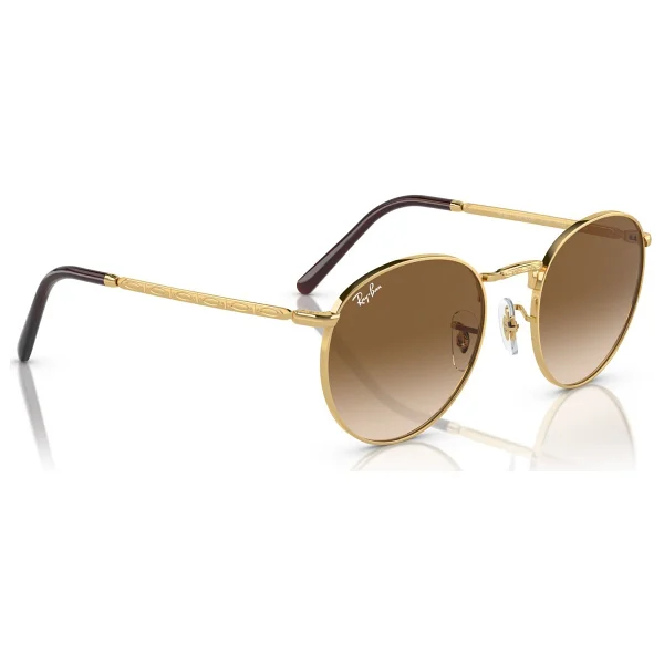 Ray-Ban New Round 3637 001/51 Gold-Light Brown Güneş Gözlüğü - Görsel 5