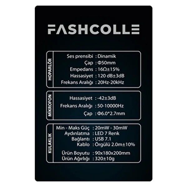 Fashcolle G900 7.1 Virtual Sound Oyuncu Kulaklığı - Görsel 8
