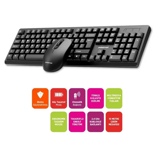 PoloSmart PSK13 Kablosuz Klavye Mouse Seti - Görsel 2