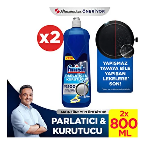 Finish Bulaşık Makinesi Parlatıcı & Kurutucu Sıvı Limon 800 ml x 2 - Görsel 6