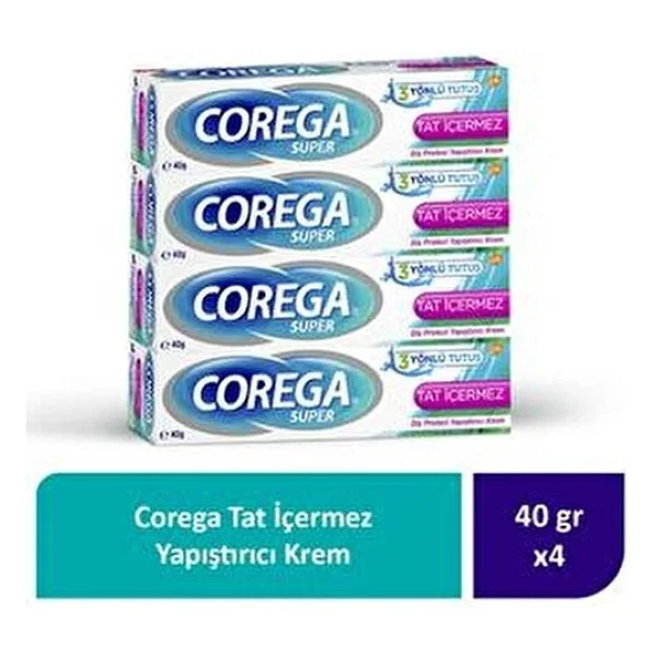 Corega Diş Protezi Yapıştırıcı Krem 40 gr 12 Adet Aromasız Güçlü Tutucu Etki - Görsel 3