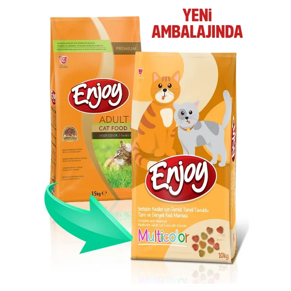 Enjoy Renkli Taneli Tavuklu 10 kg Yetişkin Kedi Maması - Görsel 3
