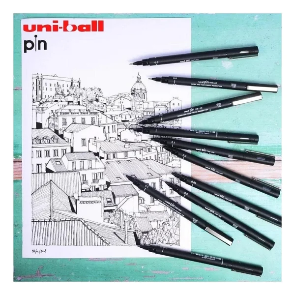 Uni Ball Pin 0,1 Teknik Çizim Kalemi Siyah (1 Adet) - Görsel 7