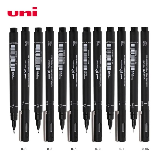 Uni Ball Pin 0,1 Teknik Çizim Kalemi Siyah (1 Adet) - Görsel 8
