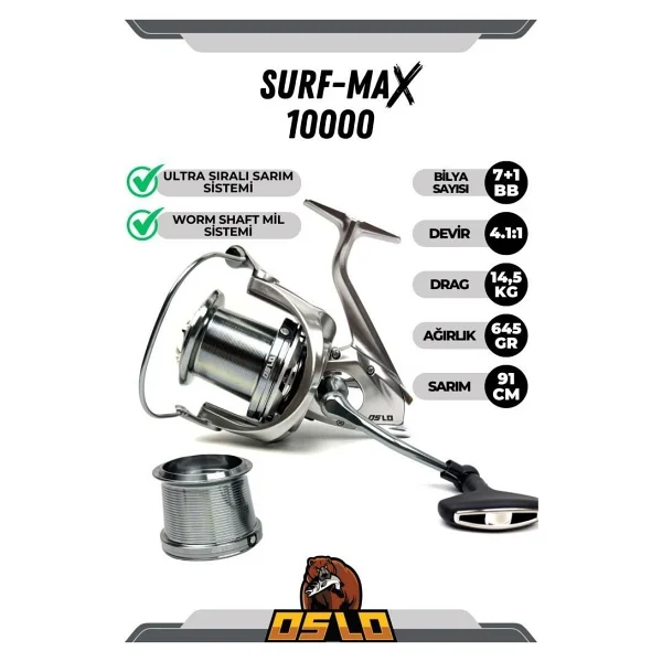 Oslo Surf Max 10000 Oslo Crome Surf 420Cm 70-250Gr Profesyonel Surf Olta Seti - Görsel 3