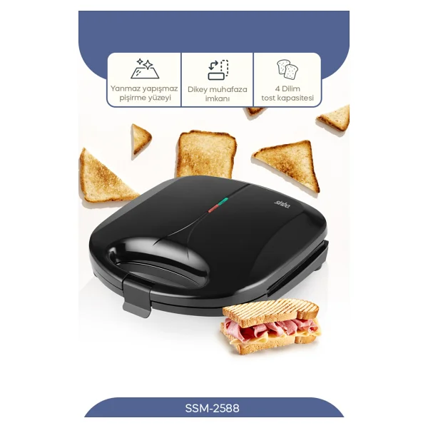 Sinbo SSM-2588 750 W Mini Tost Makinesi - Görsel 7