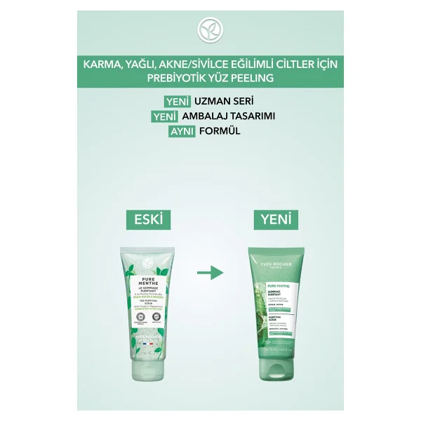 Yves Rocher Pure Menthe Prebiyotik 75 ml Yüz Peeling - Görsel 3