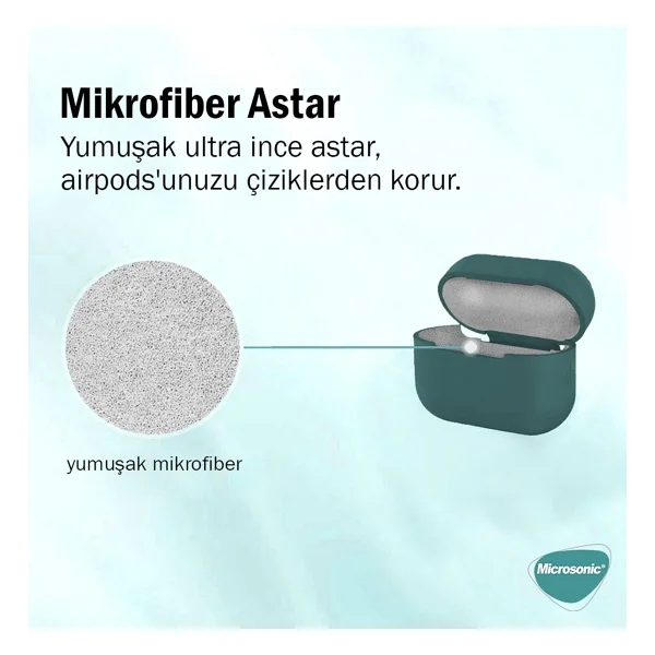 Microsonic Airpods Pro 3 Liquid Silicone Lansman Pudra - Görsel 4