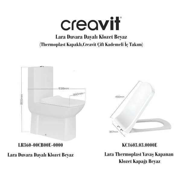 Creavit LR360 Duvara Sıfır Kanallı Klozet - Görsel 3
