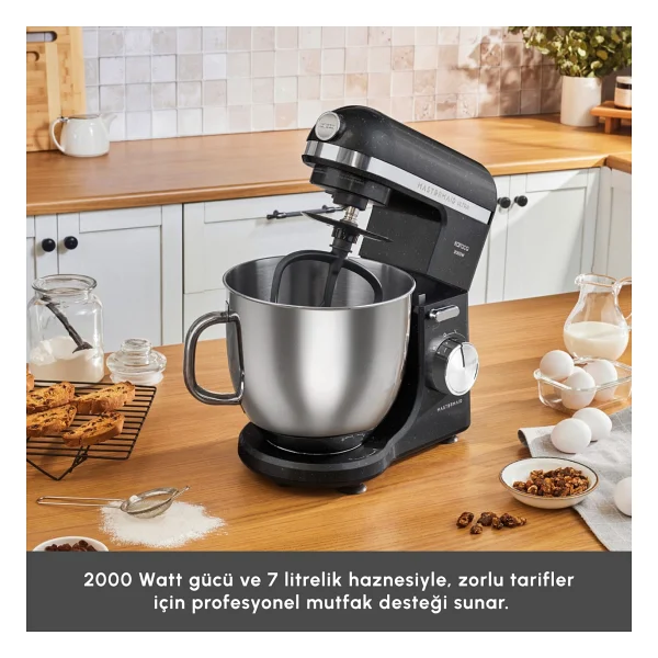 Karaca Mastermaid Chef Ultra M 2000 W Shiny Black 7 lt Hamur Yoğurma Makinesi - Görsel 3