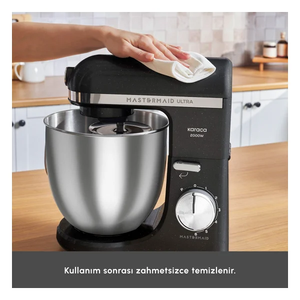 Karaca Mastermaid Chef Ultra M 2000 W Shiny Black 7 lt Hamur Yoğurma Makinesi - Görsel 6