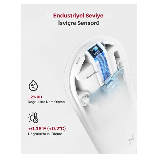 X-Sense STH51 Wi-Fi Nem & Isı Ölçer Higrometre Iç Mekan Nemi, Akıllı Termometre Nem Ölçer - Görsel 3