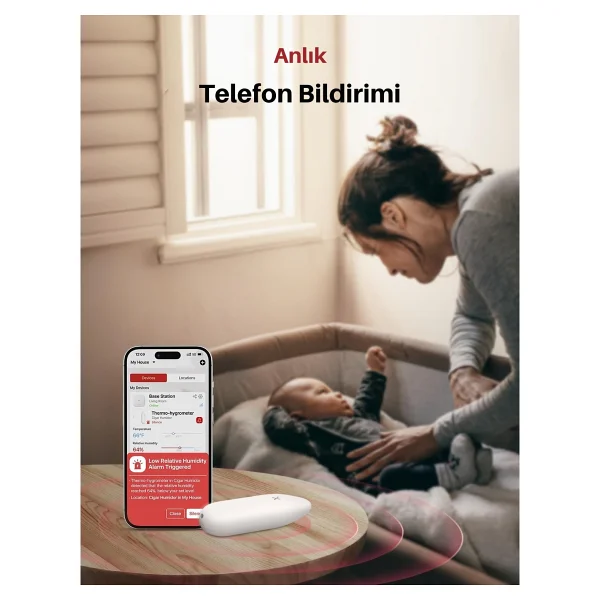 X-Sense STH51 Wi-Fi Nem & Isı Ölçer Higrometre Iç Mekan Nemi, Akıllı Termometre Nem Ölçer - Görsel 7