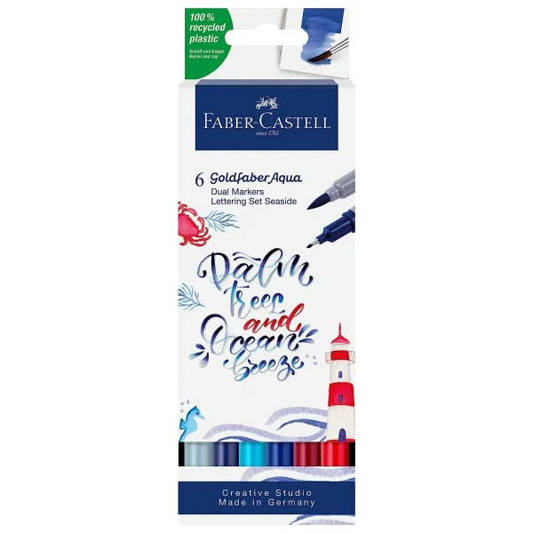 Faber-Castell Goldfaber Aqua Seaside 6'lı Çift Taraflı Marker Kalem Seti - Görsel 2
