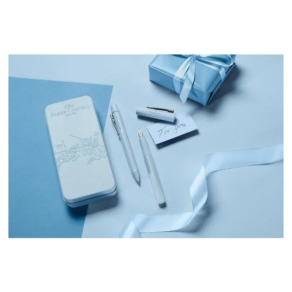 Faber-Castell Grip 2011 Gök Mavisi XB Tükenmez Kalem ve M Uçlu Dolma Kalem Kutulu Hediye Seti - Görsel 5