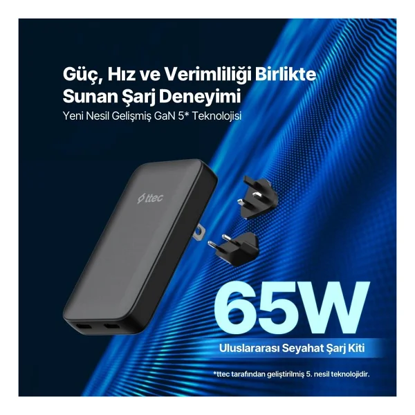 Ttec SmartCharger Trio GaN 2SCG06S 65 W Hızlı Şarj Adaptörü - Görsel 9