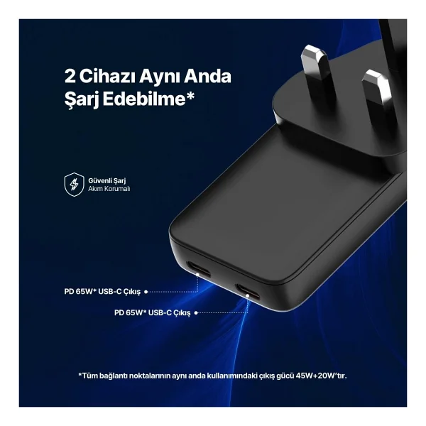 Ttec SmartCharger Trio GaN 2SCG06S 65 W Hızlı Şarj Adaptörü - Görsel 10