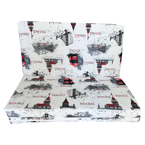 Çift Kişilik Katlanır Yer Yatağı ve Sünger Yatak Katlanır Minder Yatak 120X195X8 Cm-Istanbul - Çok Renkli - 120 x 180 x 8 cm - Görsel 2