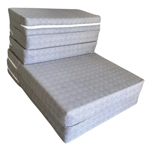 Tek Kişilik Katlanır Koltuk Katlanır Yatak Kanepe Yer Yatağı Tek Kişilik GRİ-65X160X10 cm - Çok Renkli - 65 x 170 cm - Görsel 2