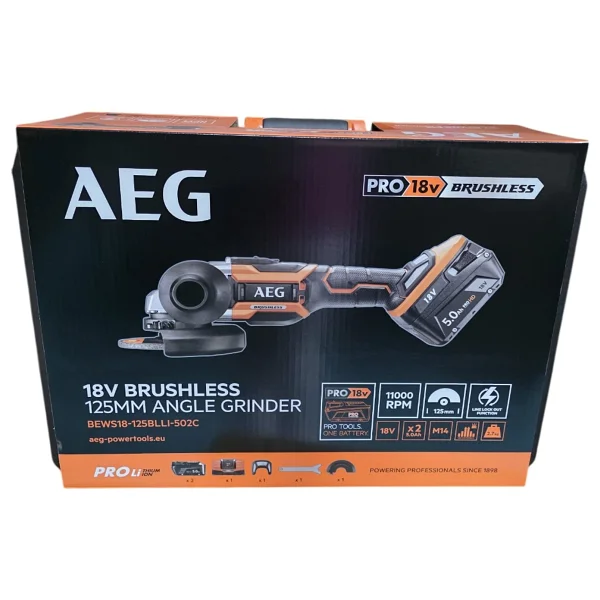 AEG BEWS 18-125BLLI-502C Çift Akülü 5 Ah Avuç Taşlama Makinesi - Görsel 5