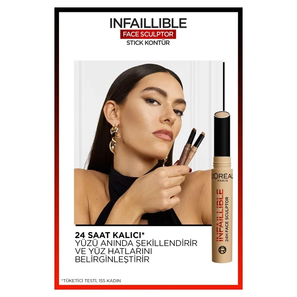 L'Oreal Paris Infaillible Face Sculptor 1 Fair Stick Kontür - Görsel 5