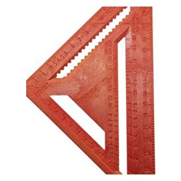 Rox Wood Üçgen Marangoz Gönye Ergonomik Tasarım 175 Mm ABS Plastik Kırmızı Renk - Görsel 7