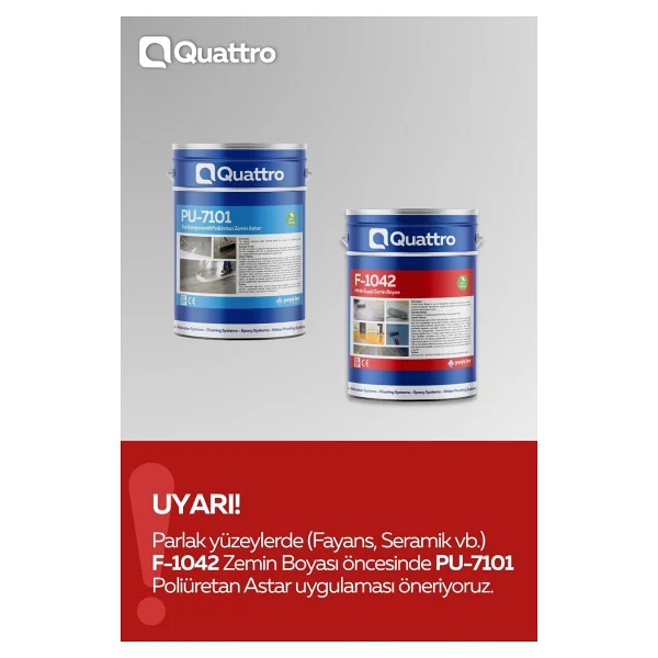 Quattro F-1042 Mma Esaslı Zemin Boyası - 10 KG - Mavi - Görsel 3