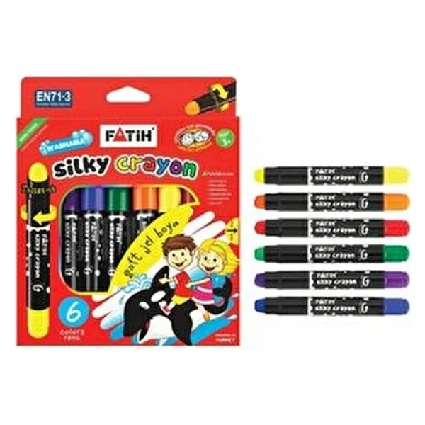 Fatih Silky Crayon Çevirmeli 6 Renk Jel Mum Boya - Görsel 2