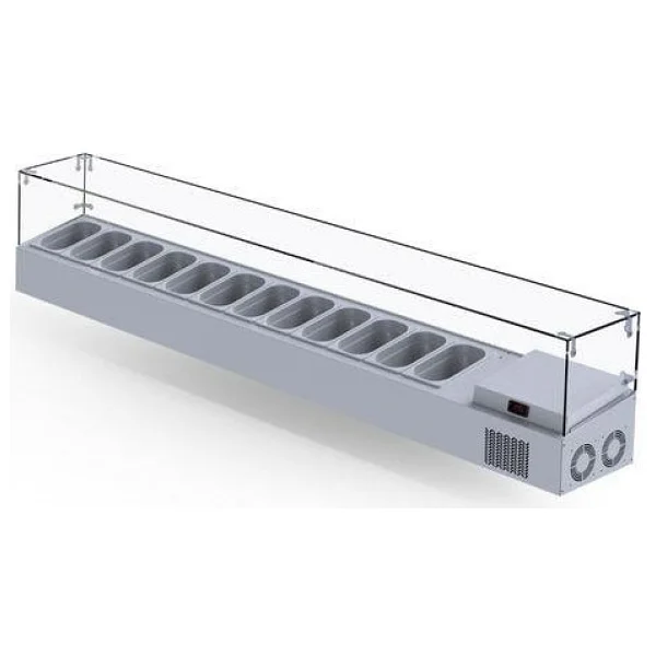 Iceinox Set Üstü Saladbar Cam Kapak Gn 1/4-150: 12 Adet - Görsel 4