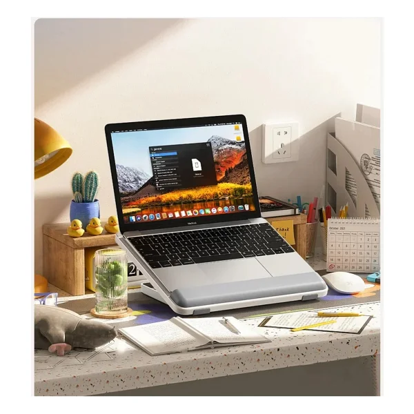 Fibaks Ahşap Portatif Ergonomik Tasarım Ayarlanabilir Laptop Tablet ve Kitap Okuma Standı - Bej - Görsel 4