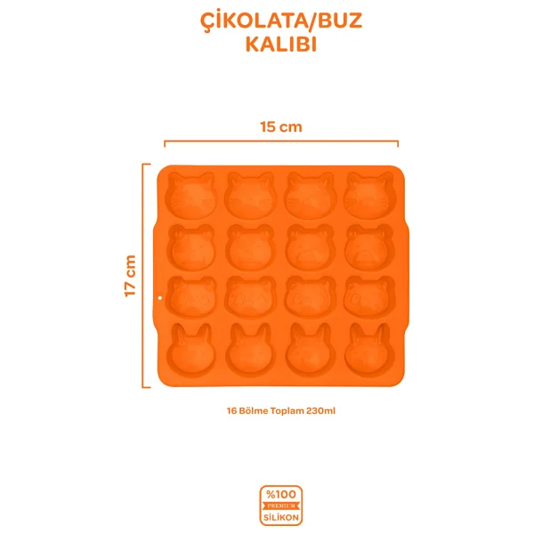 Moki Silikon Çikolata / Buz Kalıbı Sunset Turuncu - Görsel 5