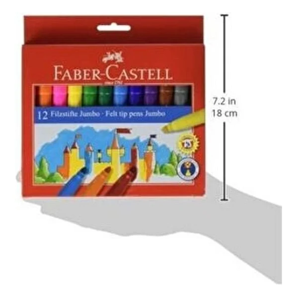 Faber-Castell 12'li Jumbo Keçeli Kalem Seti - Görsel 5