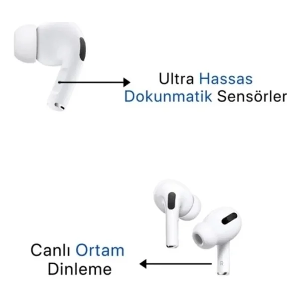 iPhone 17 Air / 17 Pro / 17 Pro Max Uyumlu Airpods Pro Bluetooth Kulaklık - Beyaz - Görsel 8